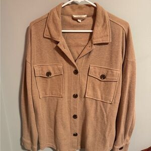 Tan Button-Up Shirt Jacket